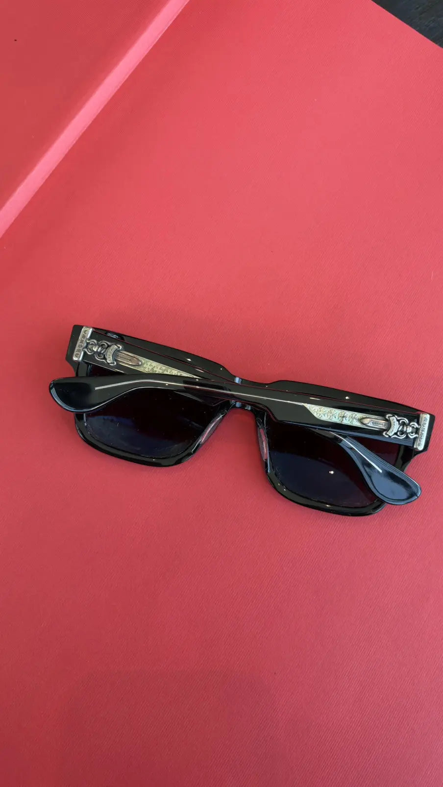 Chrome Hearts Box Officer Black Rectangle-Frame Sunglasses Chrome Hearts
