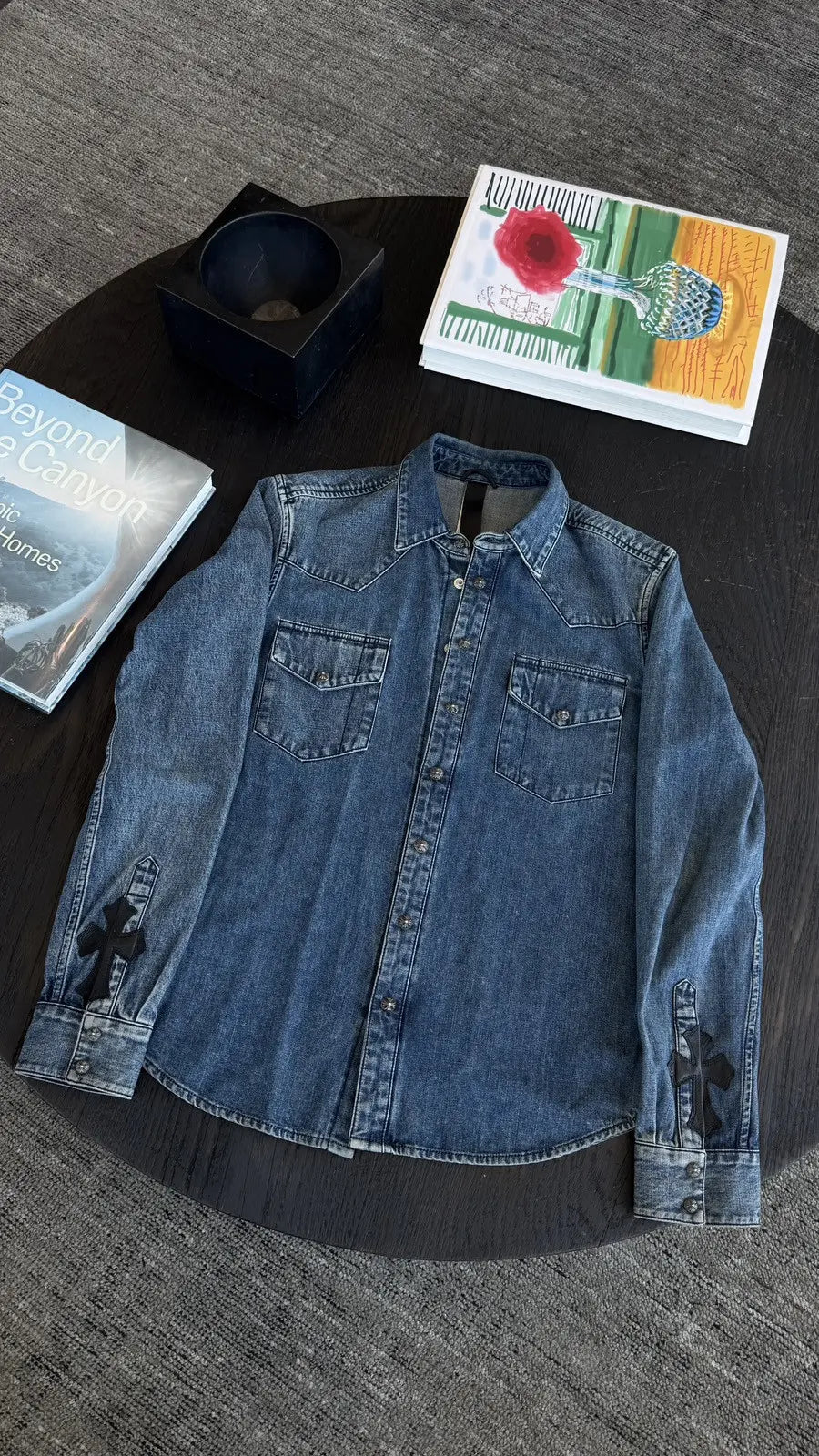 Chrome Hearts Denim Cross Western Shirt Chrome Hearts