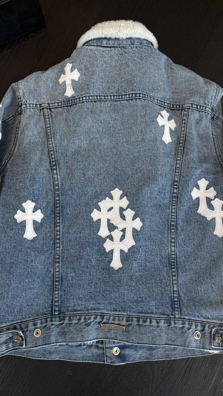 Chrome Hearts Levi's Cross Patch Denim Sherpa Jacket Chrome Hearts