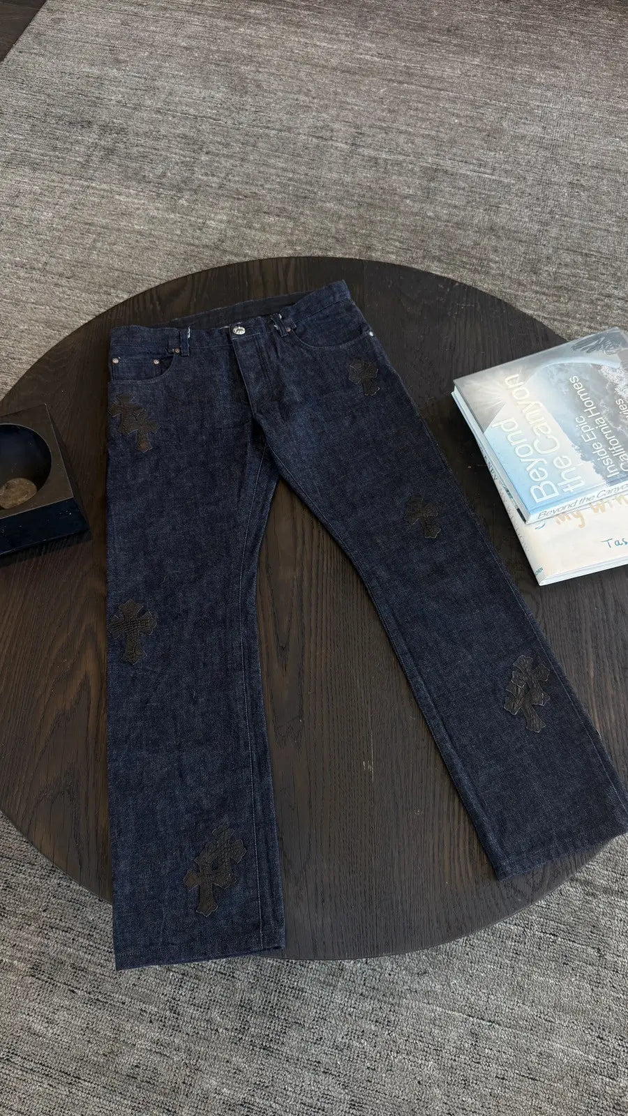 Chrome Hearts Crocodile Cross Patch Jeans Chrome Hearts