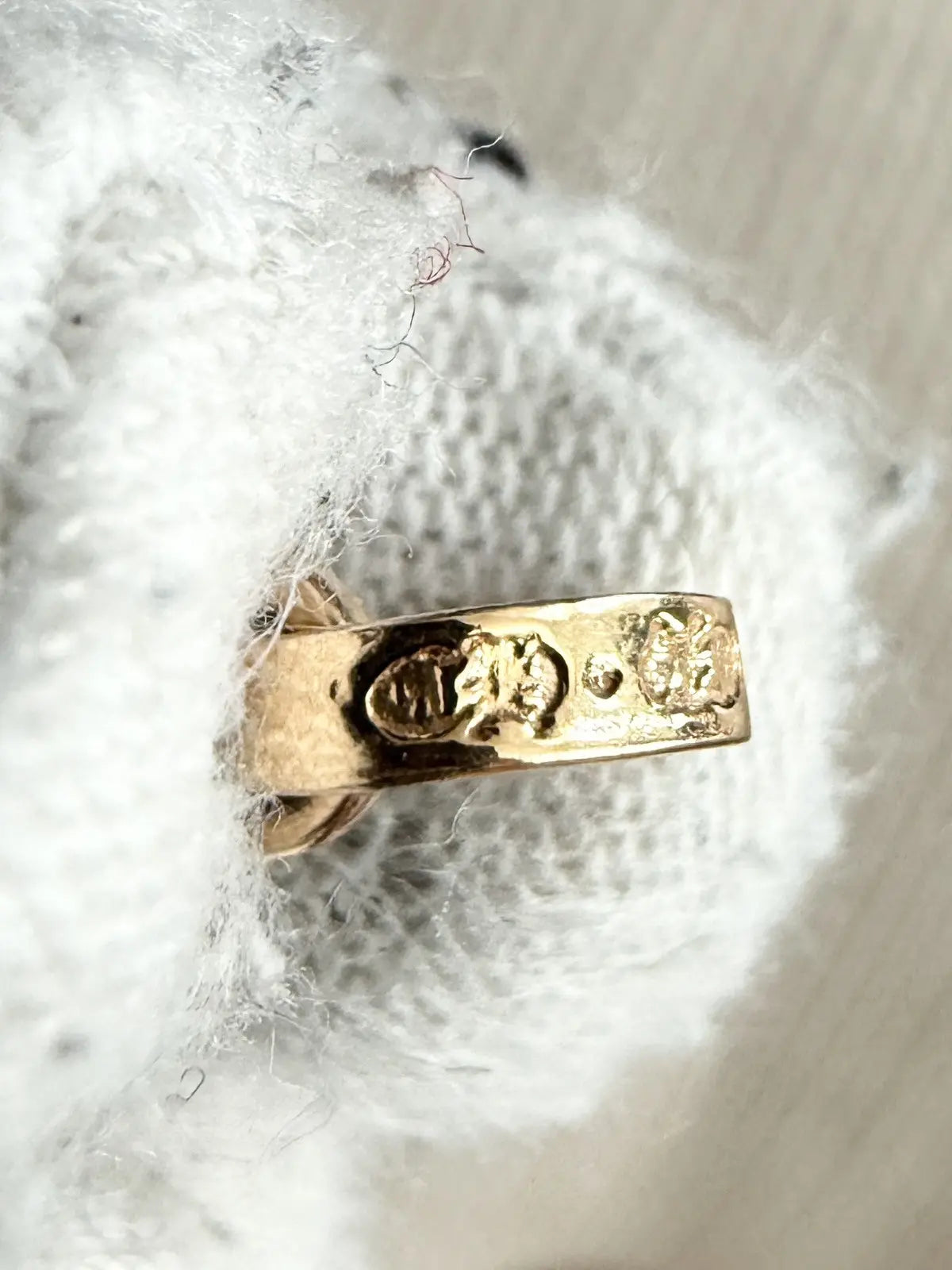 Chrome Hearts 22k Gold Blue Sapphire Babyfat Pendant