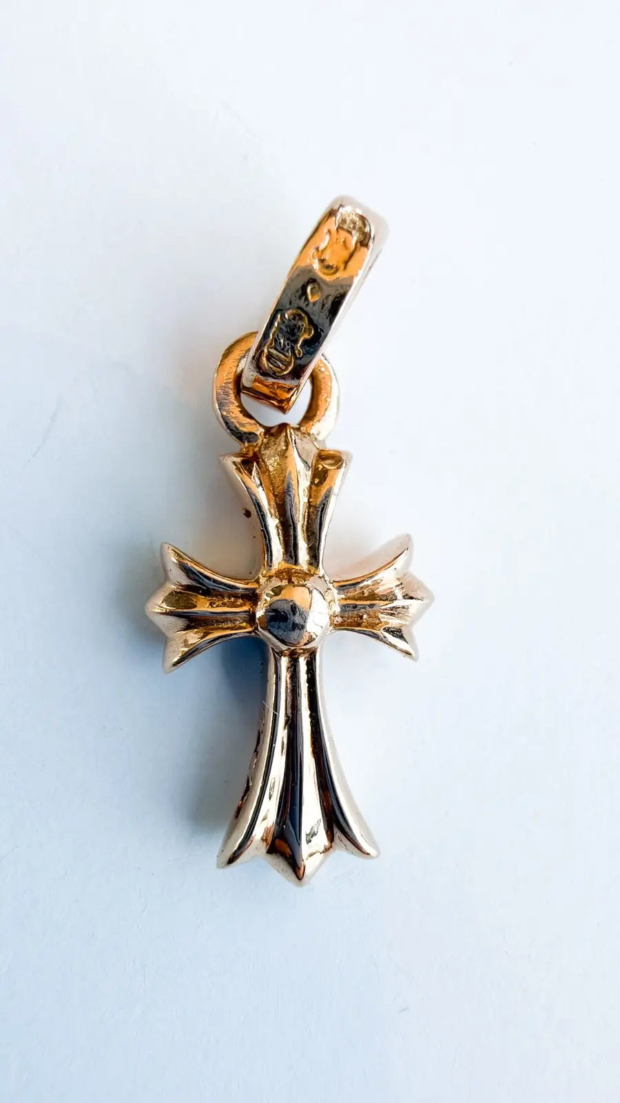 Chrome Hearts 22K Gold Baby Fat Cross Charm Pendant Chrome Hearts
