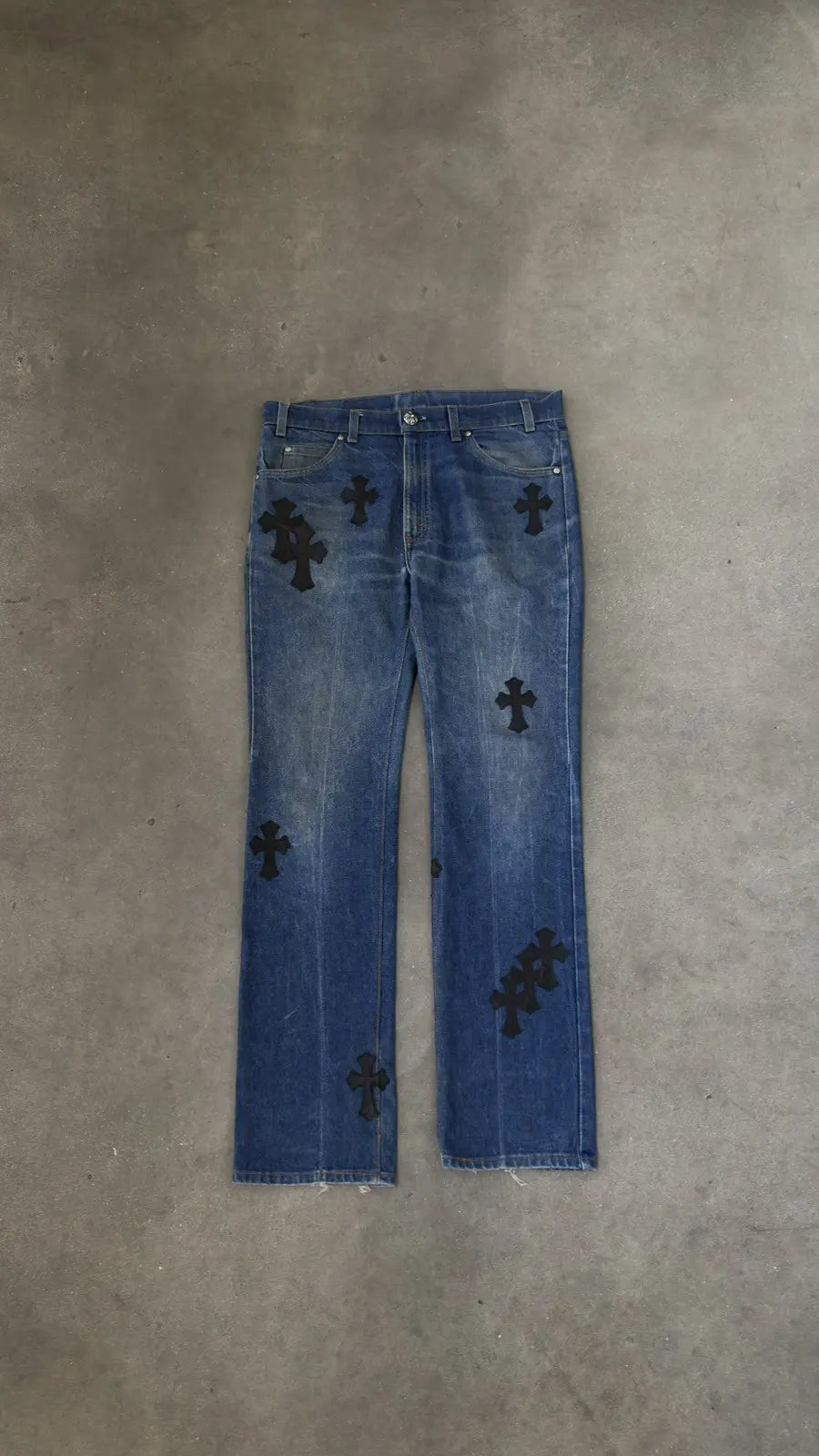 Chrome Hearts Levi's 517 Black Cross Patch Jeans