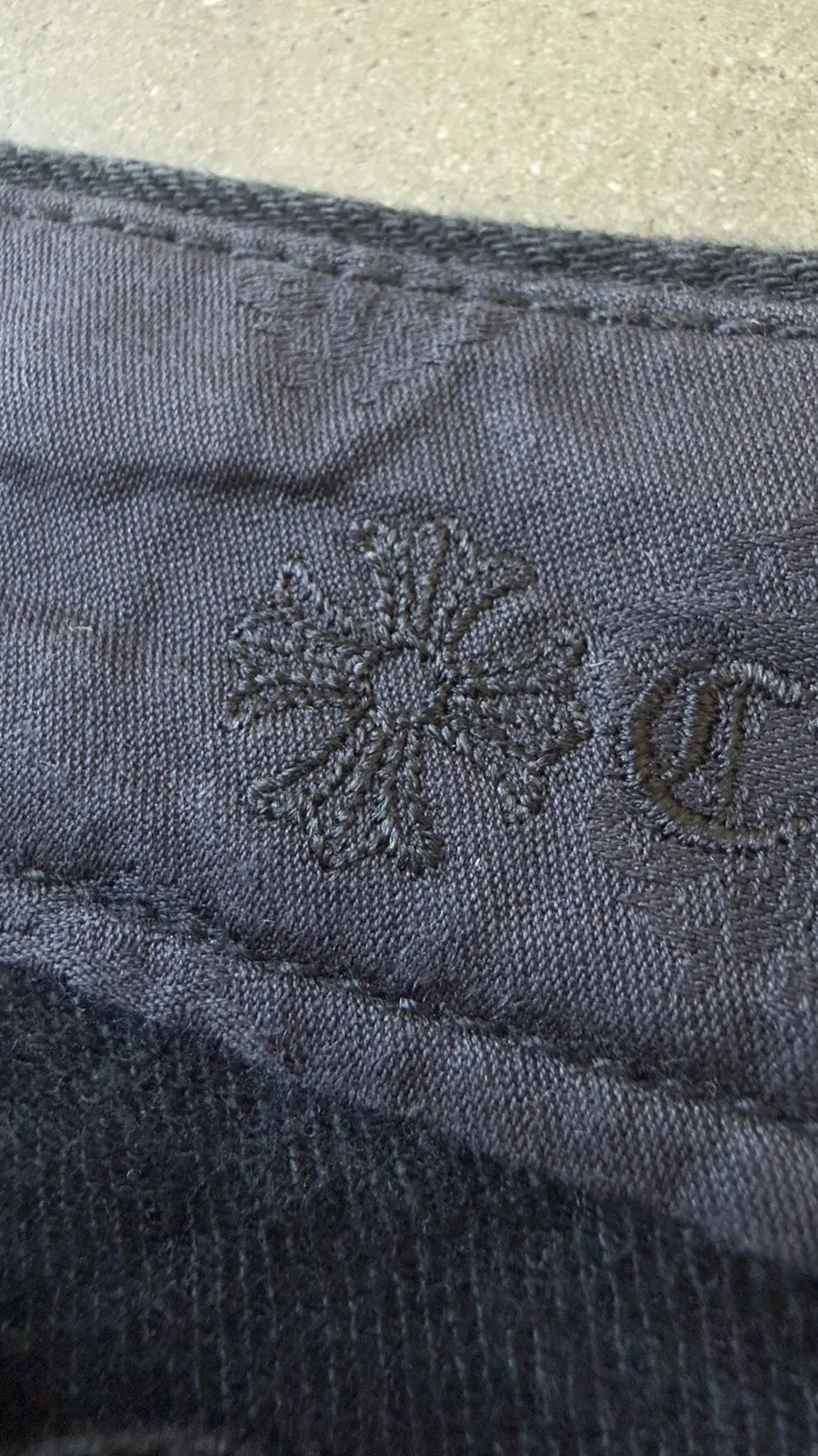 Chrome Hearts Green & Leopard Cross Patch Jeans