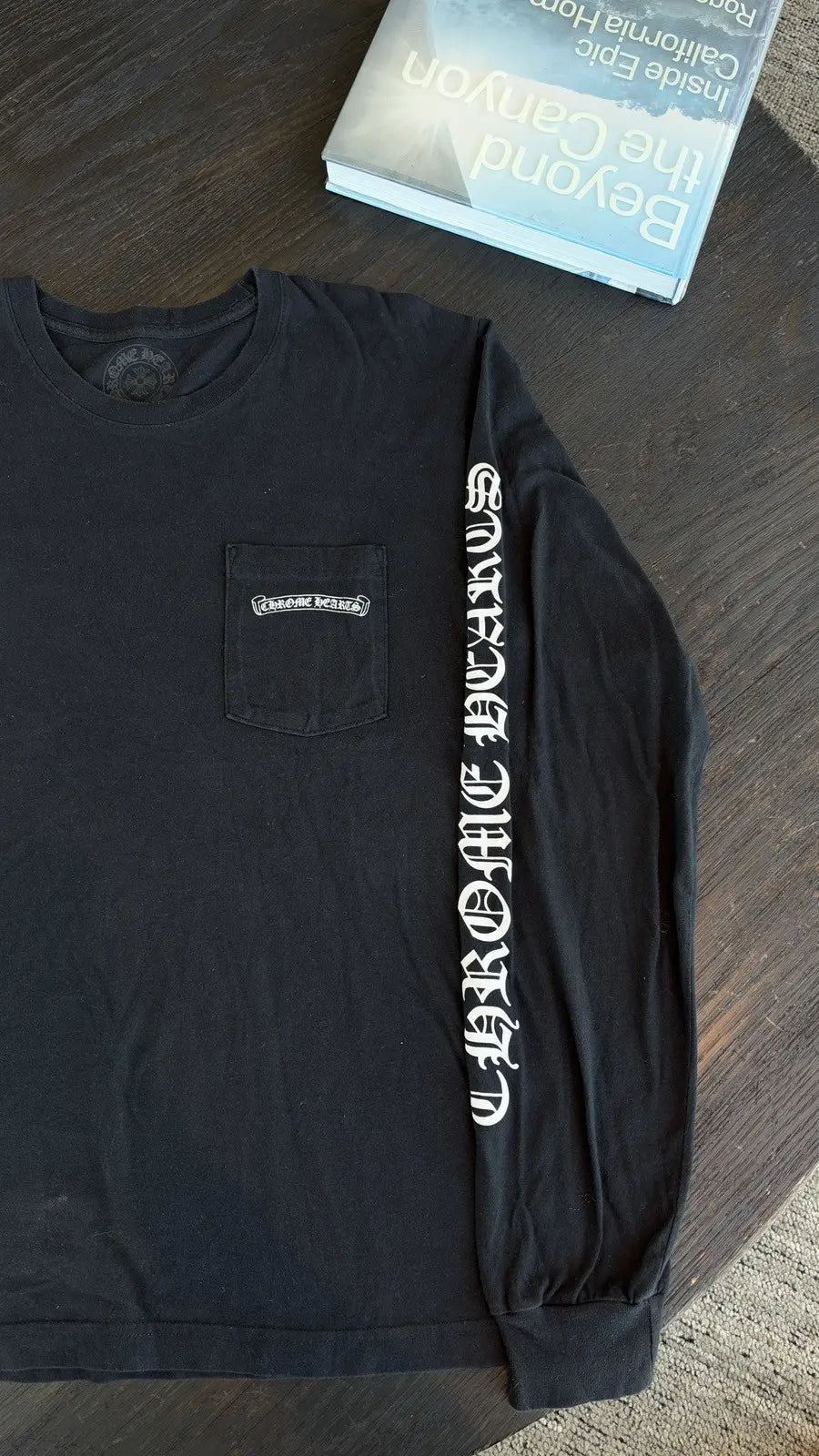 Chrome Hearts Black Scroll Logo Long Sleeve T-Shirt Size L Chrome Hearts