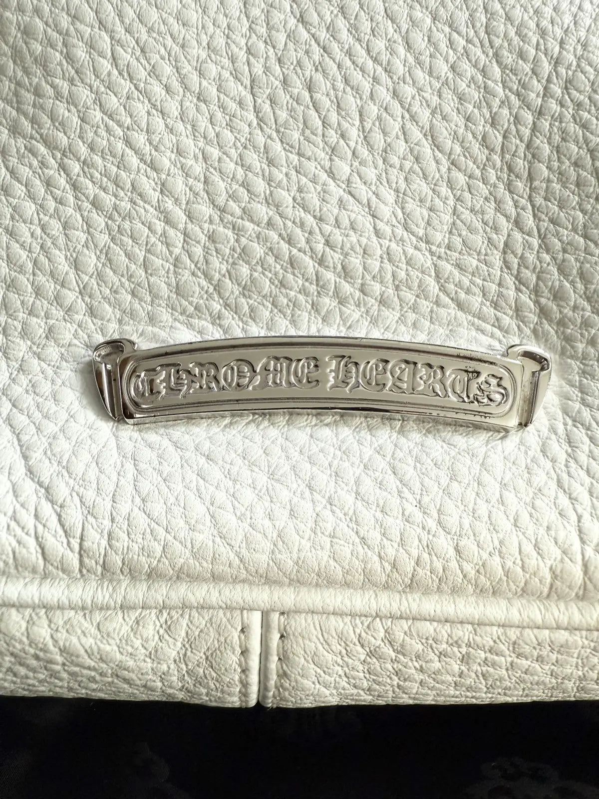 Chrome Hearts Chicken Nugget White Leather Hand Bag
