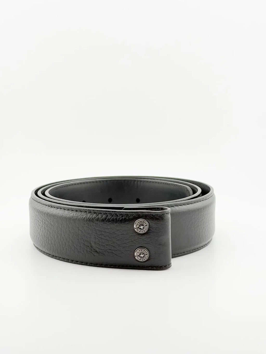 Chrome Hearts Black Leather Belt Strap (No Buckle)