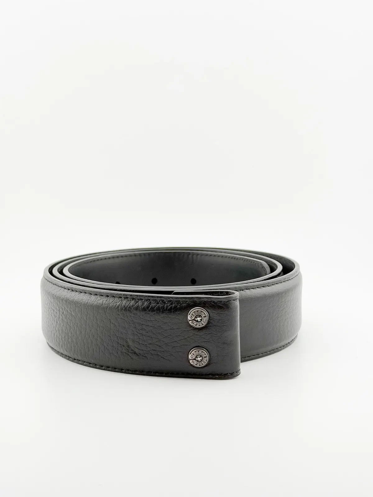 Chrome Hearts Black Leather Belt Strap (No Buckle)