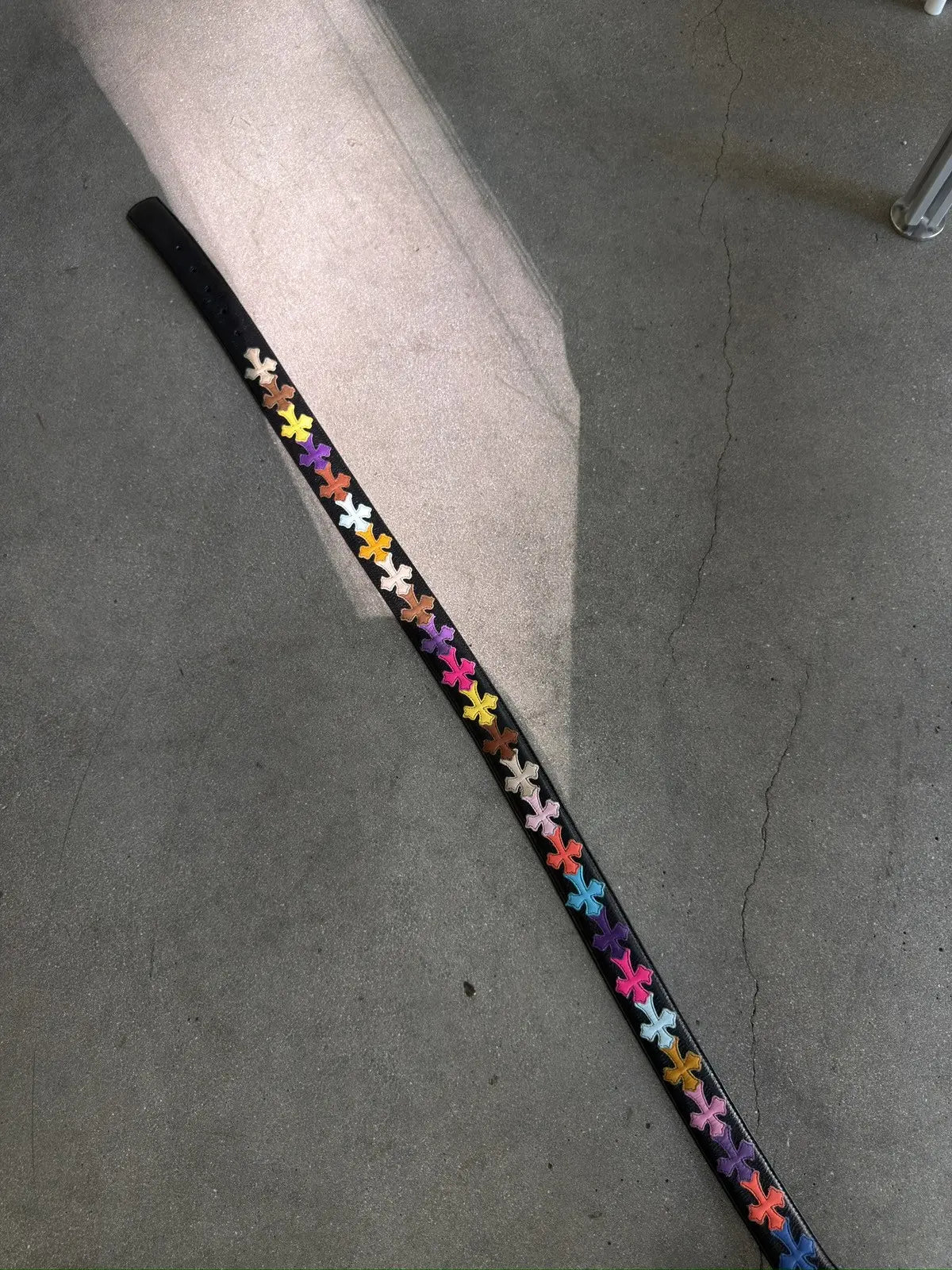 Chrome Hearts Multi Color Cross Patch Belt Strap