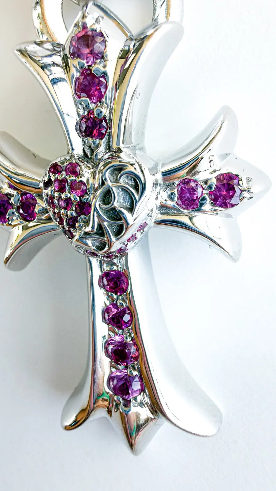 Chrome Hearts Ruby Baby Fat Cross Charm Chrome Hearts