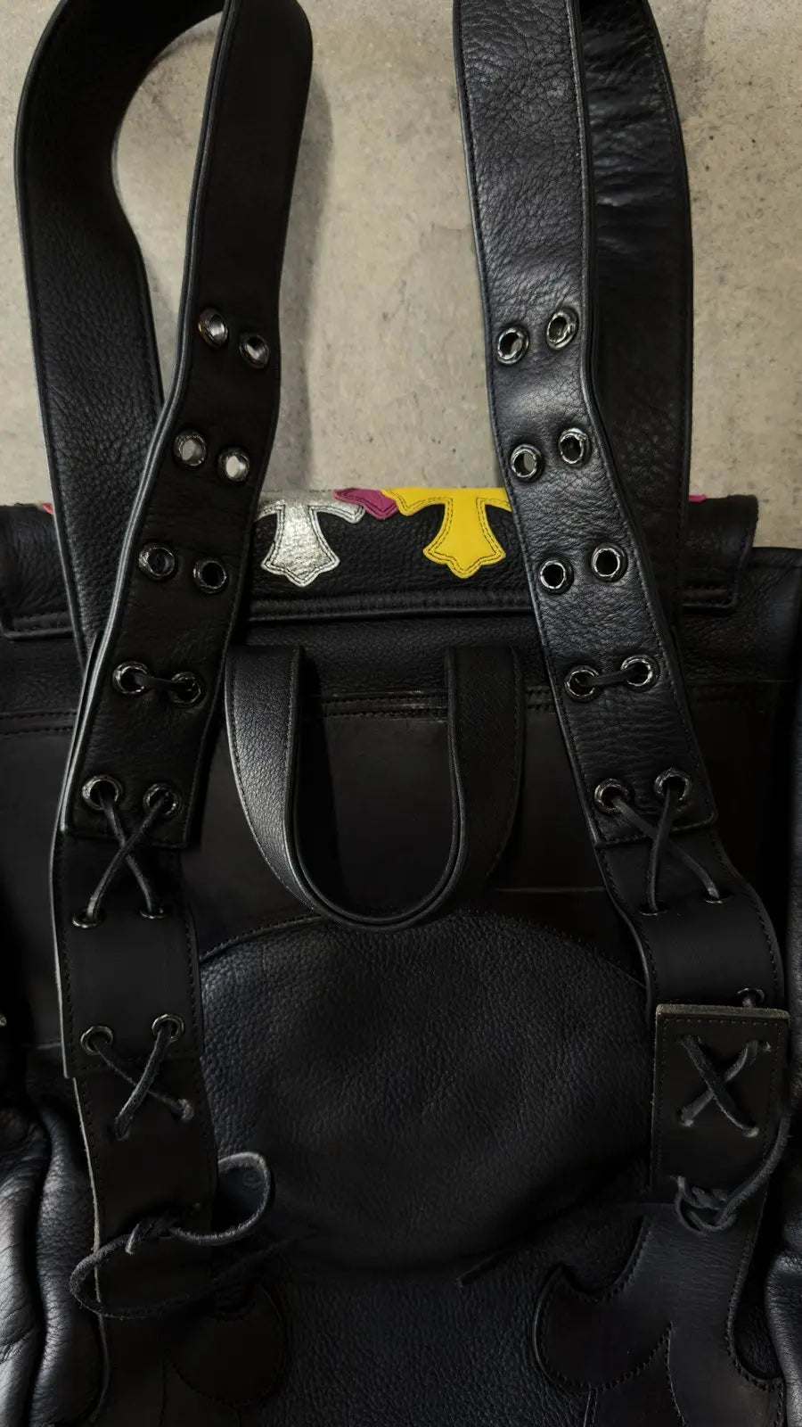 Chrome Hearts Multicolor Cross Patch Backpack