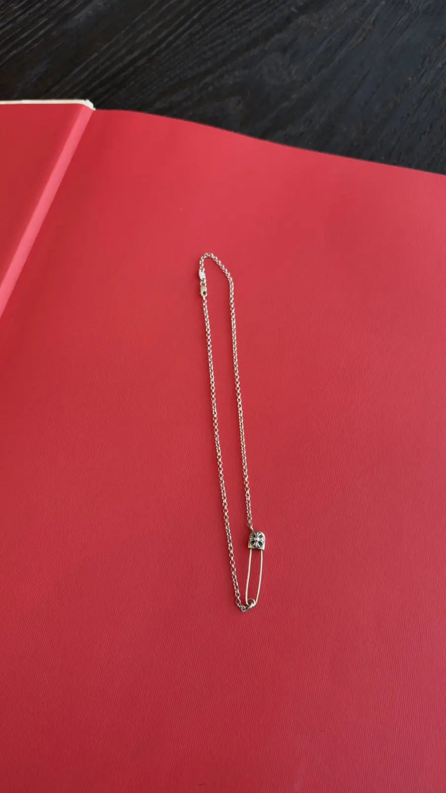 Chrome Hearts Safety Pin Pendant Chain Necklace Chrome Hearts
