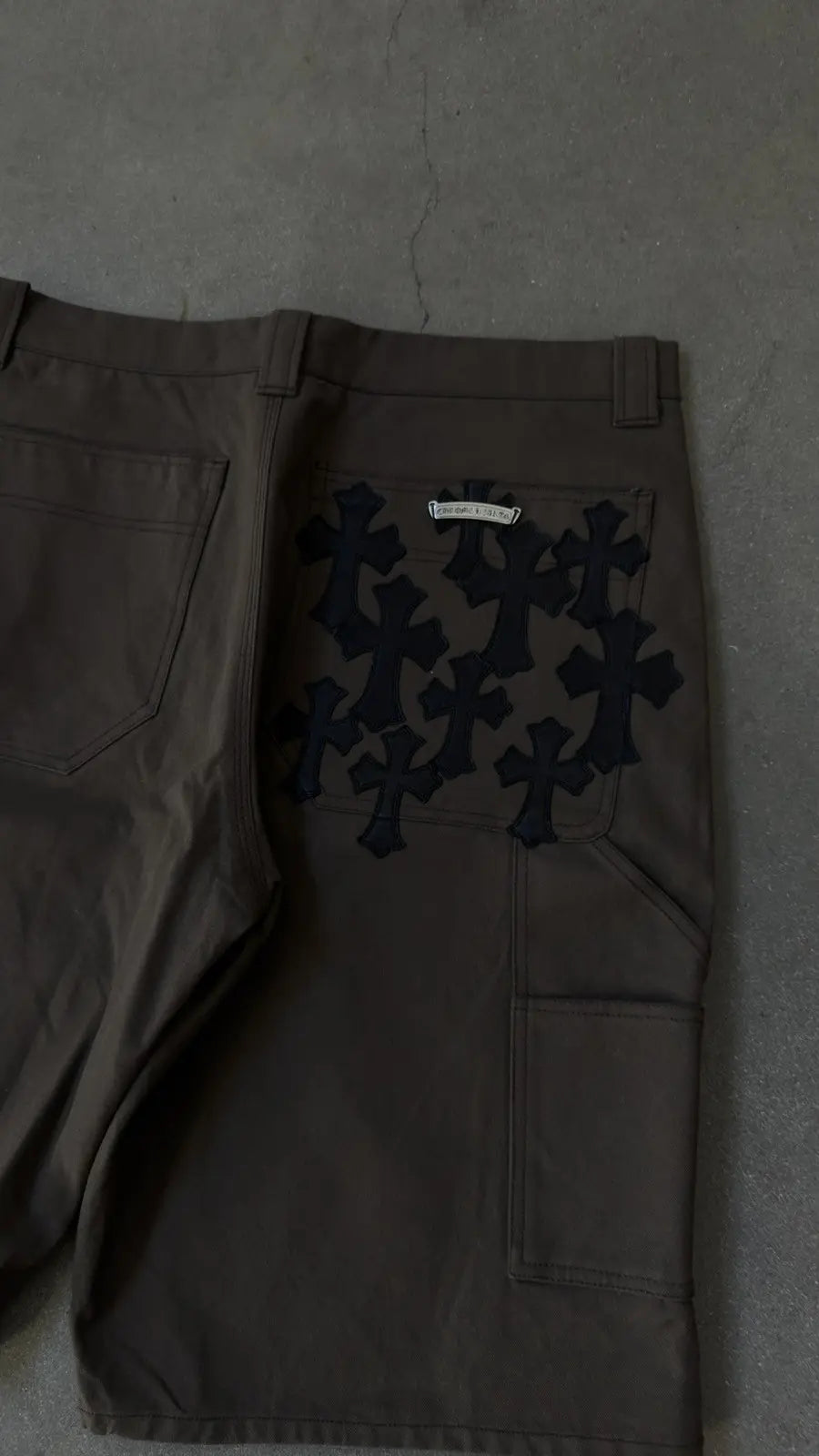 Chrome Hearts Double Knee Brown Carpenter Shorts