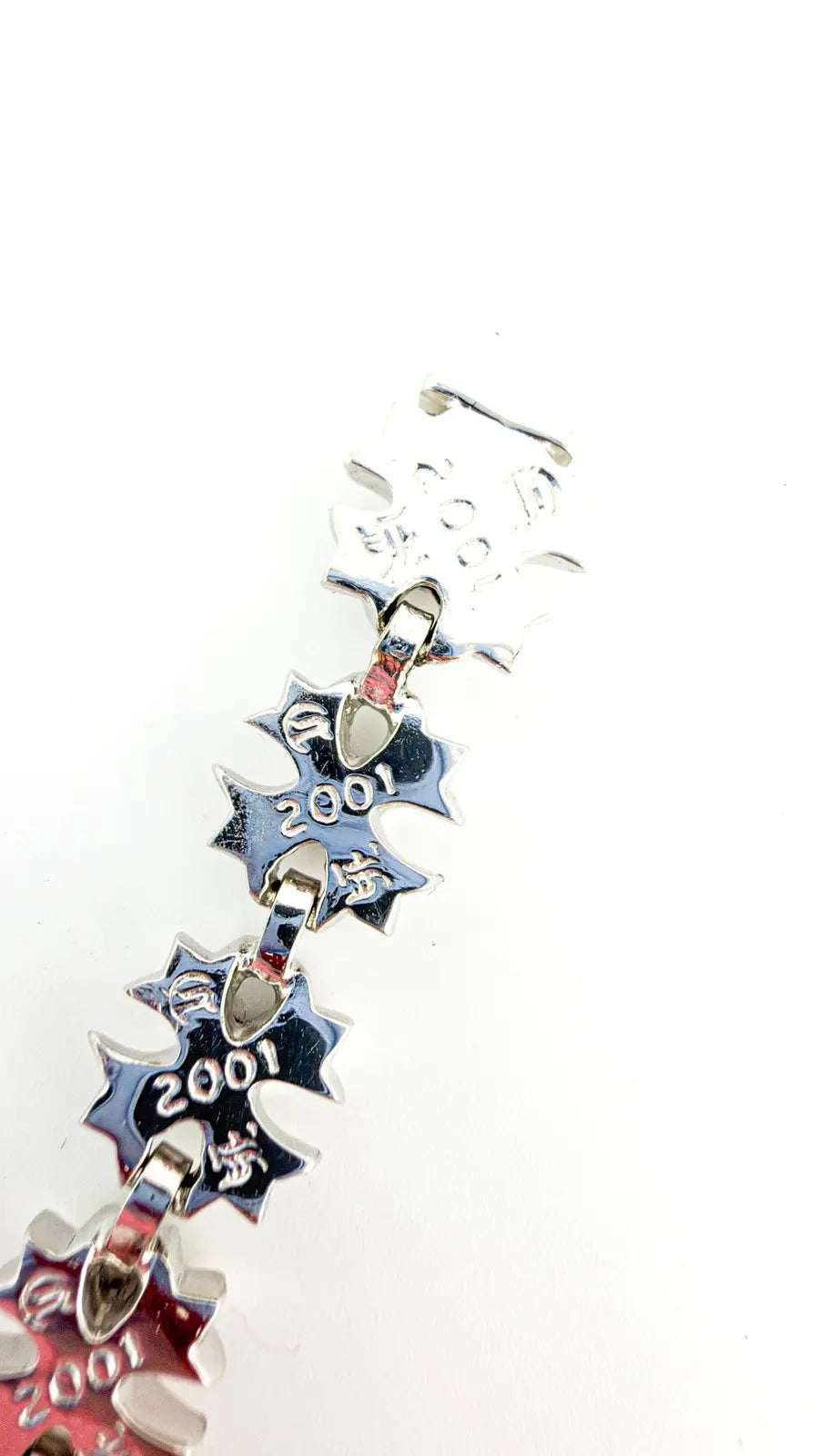 Chrome Hearts 18K White Gold Tiny Plus Link Bracelet Chrome Hearts