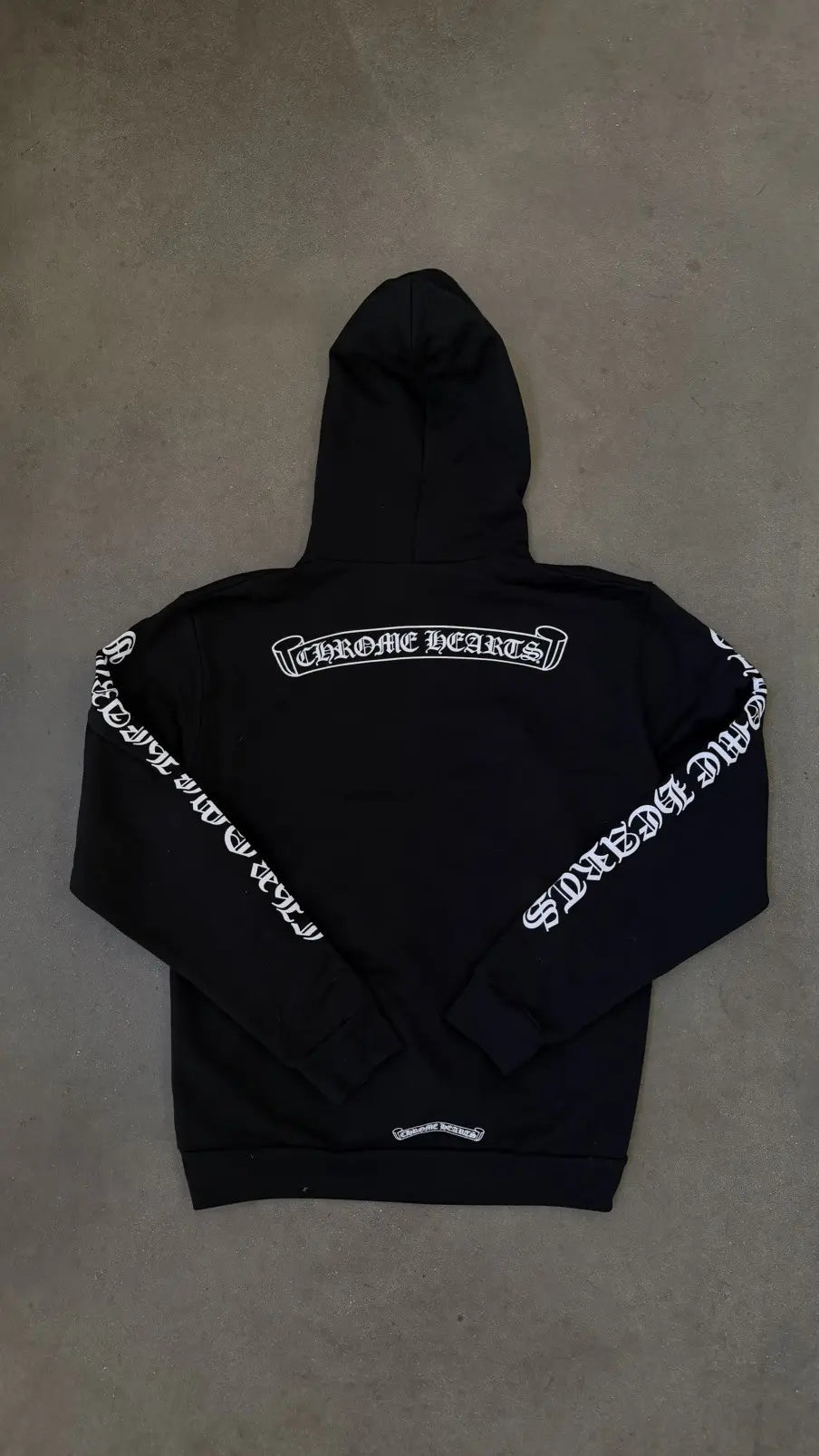 Chrome Heart Scroll Logo Hoodie Black
