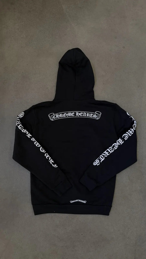 Chrome Heart Scroll Logo Hoodie Black