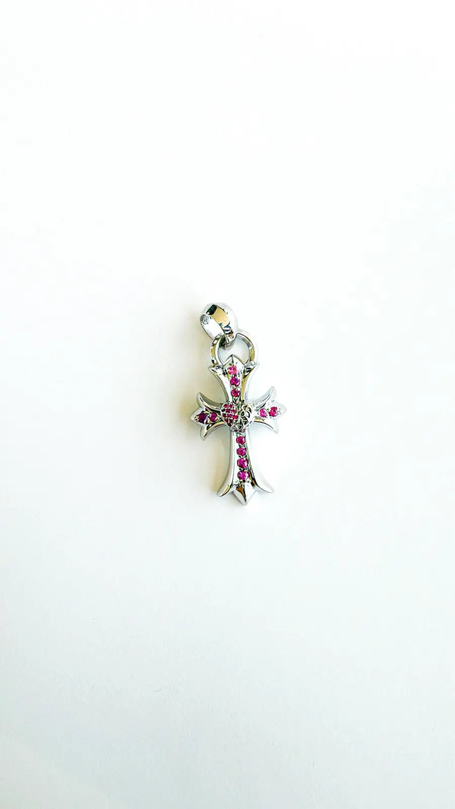 Chrome Hearts Ruby Baby Fat Cross Charm Chrome Hearts