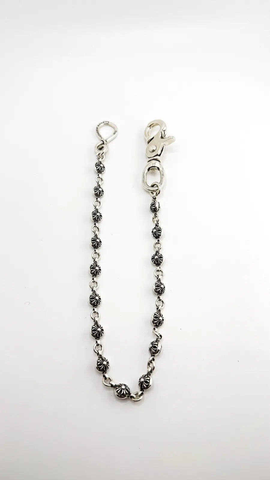 Chrome Hearts Sterling Silver Cross Ball Wallet Chain Chrome Hearts