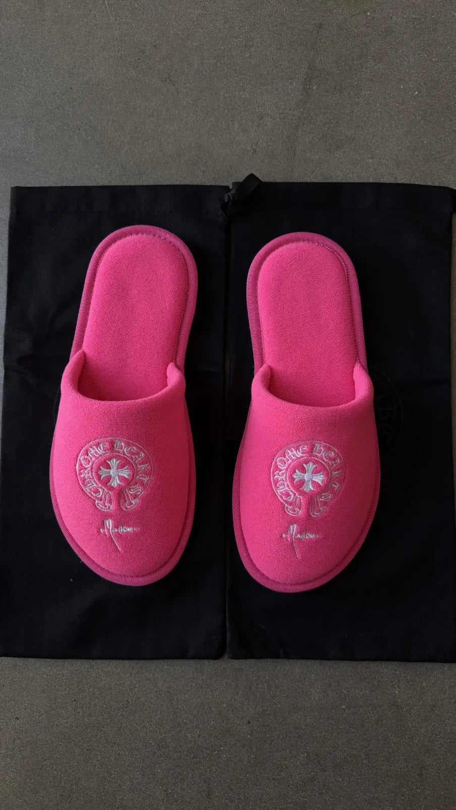 Chrome Hearts Pink Malibu Hotel Slippers