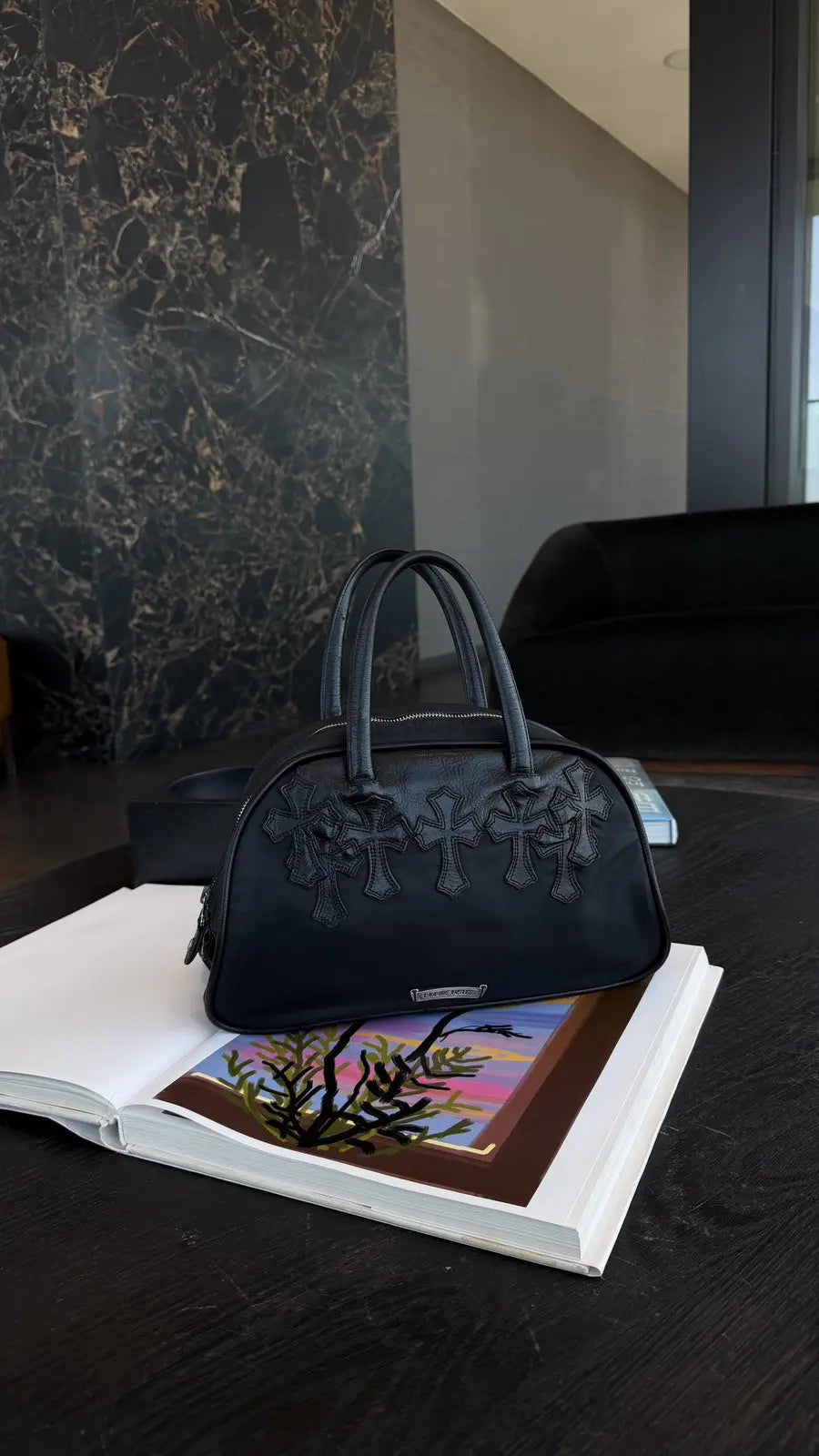 Chrome Hearts Cross Patch Bowling Bag Chrome Hearts
