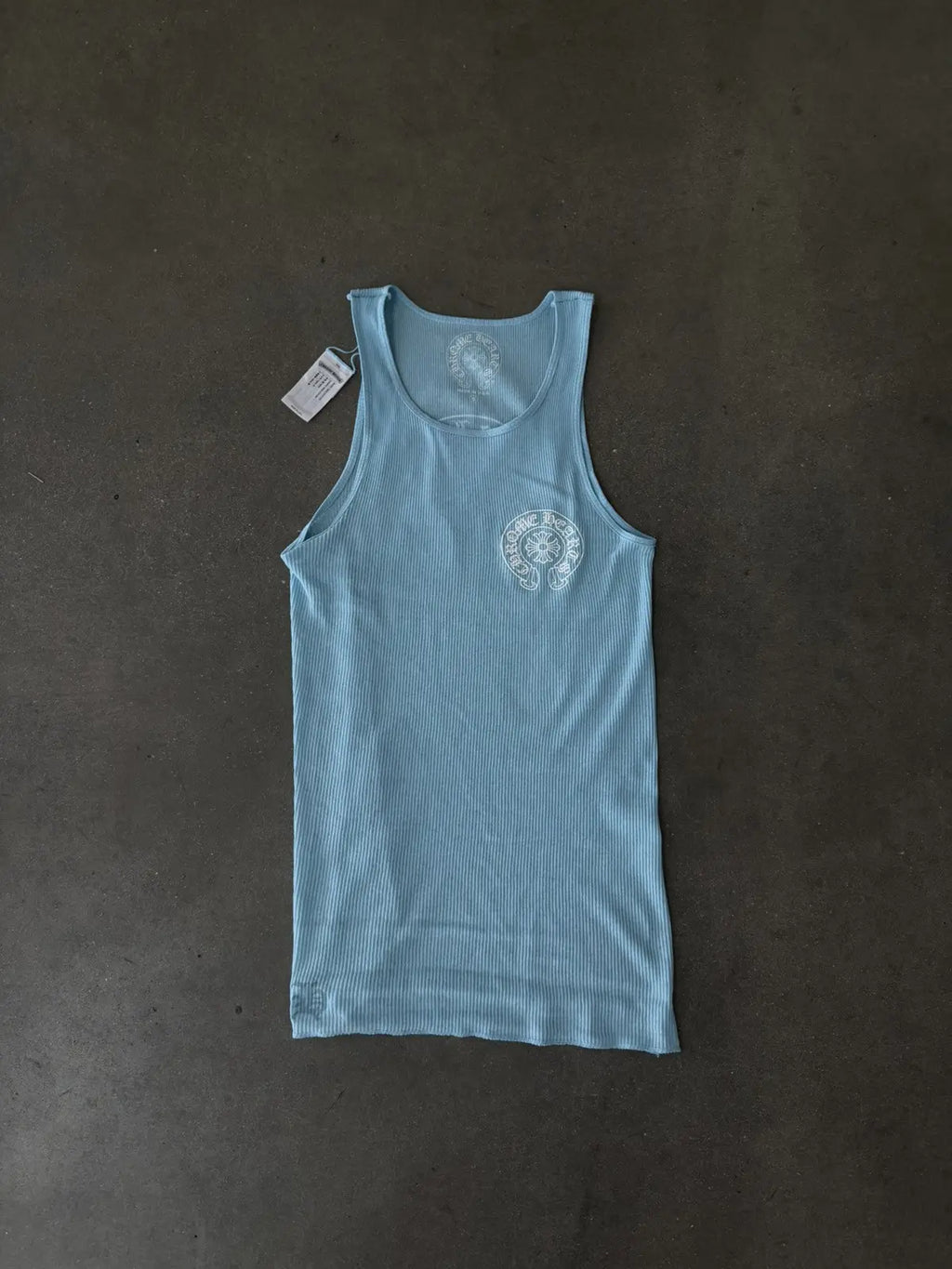 Chrome Hearts Blue Horseshoe Rib Tank Top