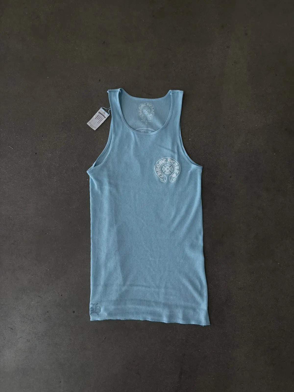 Chrome Hearts Blue Horseshoe Rib Tank Top