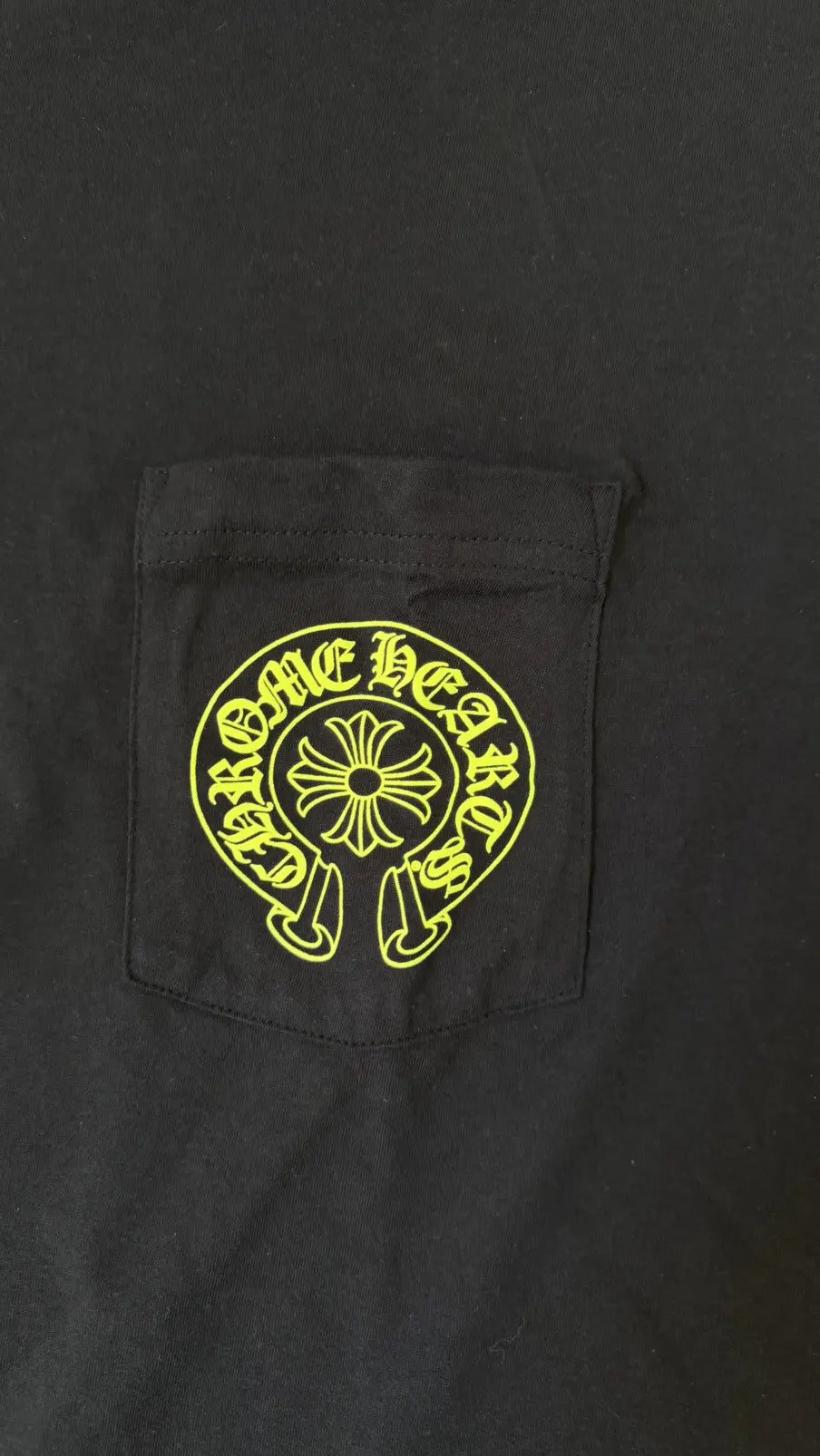 Chrome Hearts Neon Yellow Horseshoe Pocket T-Shirt