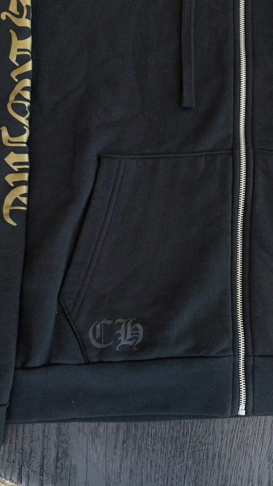 Chrome Hearts Vertical Logo Zip-Up Hoodie Chrome Hearts