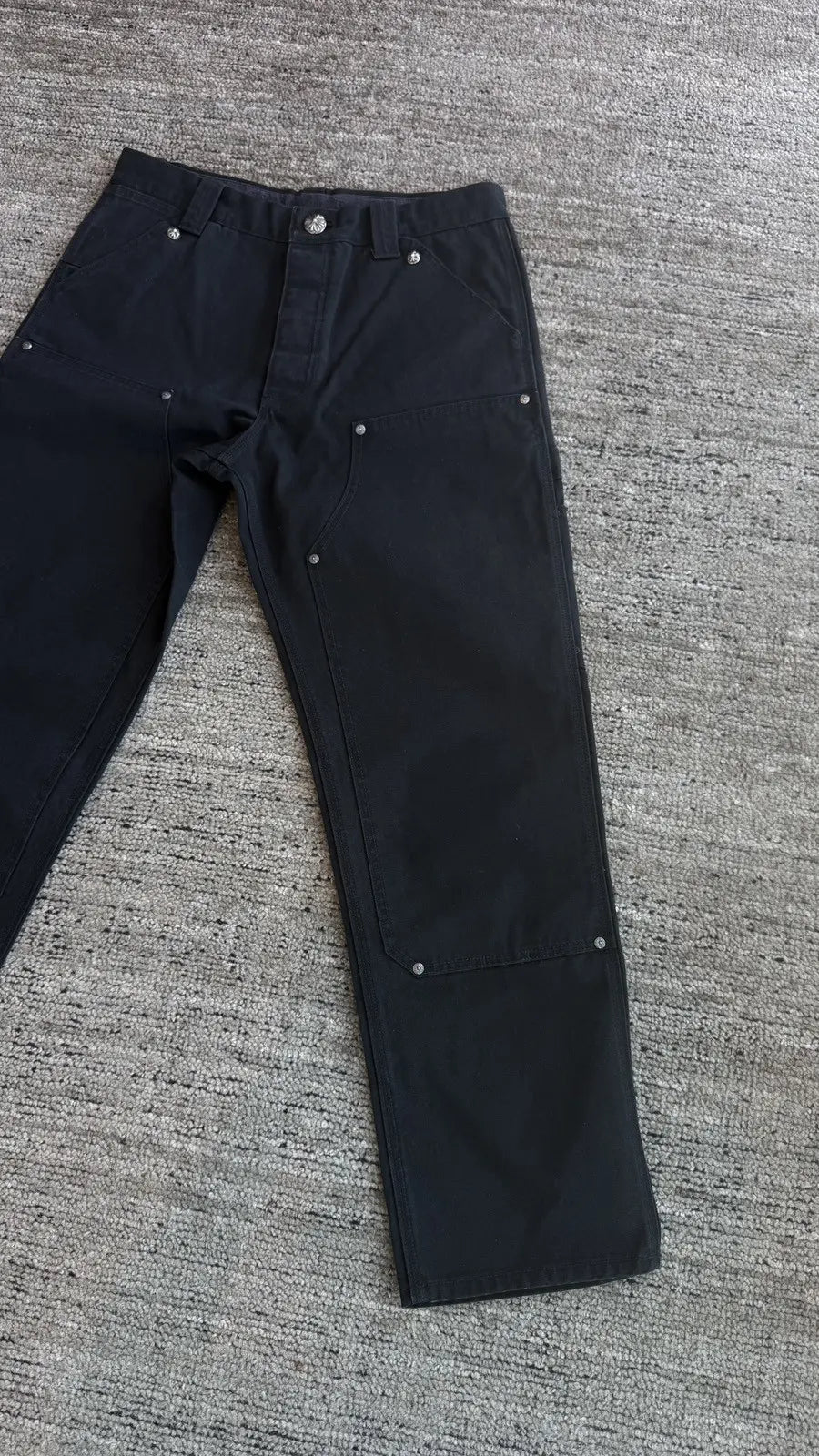 Chrome Hearts Double Knee Canvas Carpenter Pants Chrome Hearts