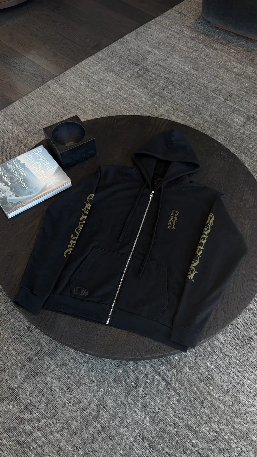 Chrome Hearts Vertical Logo Zip-Up Hoodie Chrome Hearts
