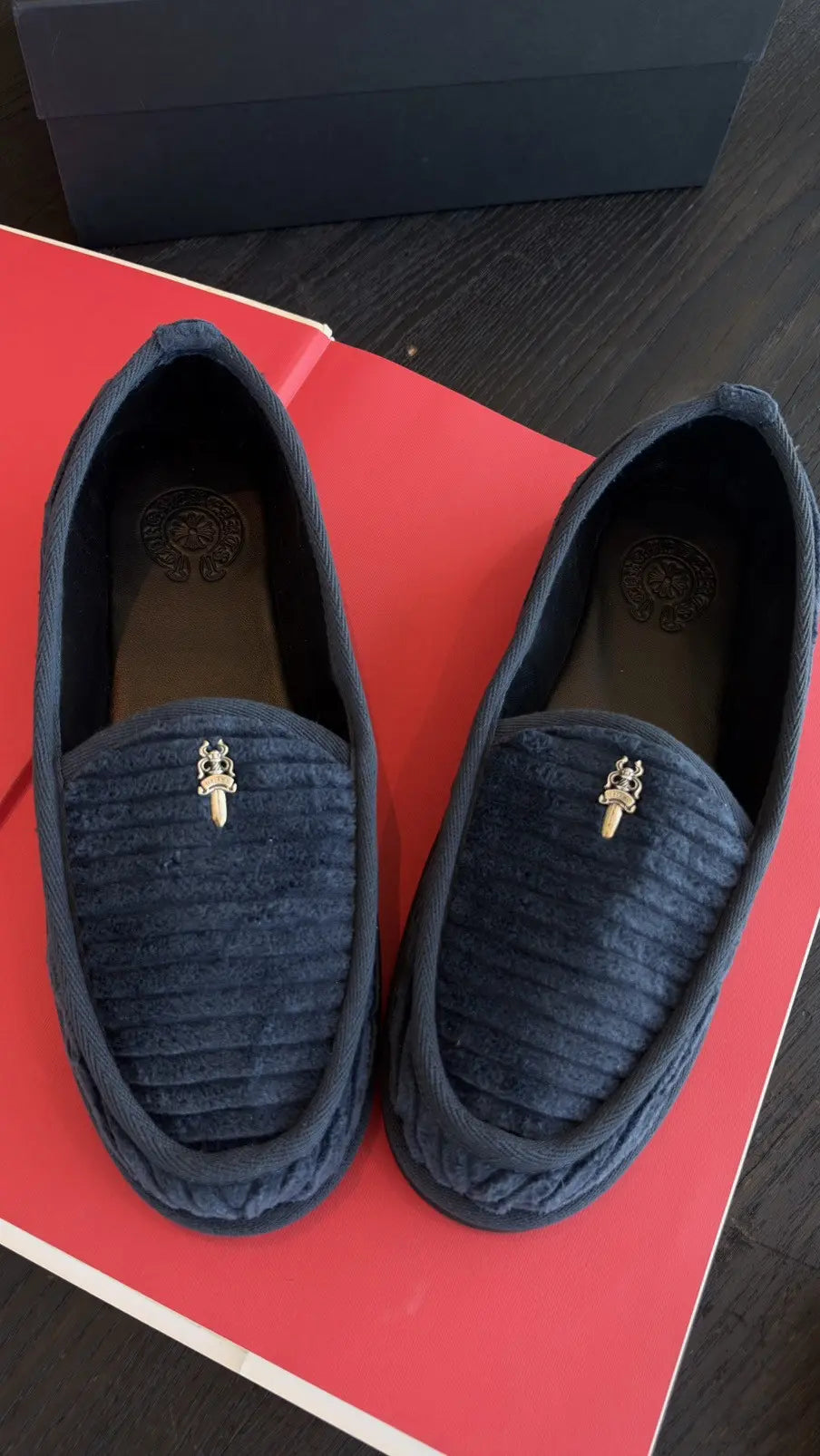 Chrome Hearts Dagger Corduroy Loafers Size 44 Chrome Hearts