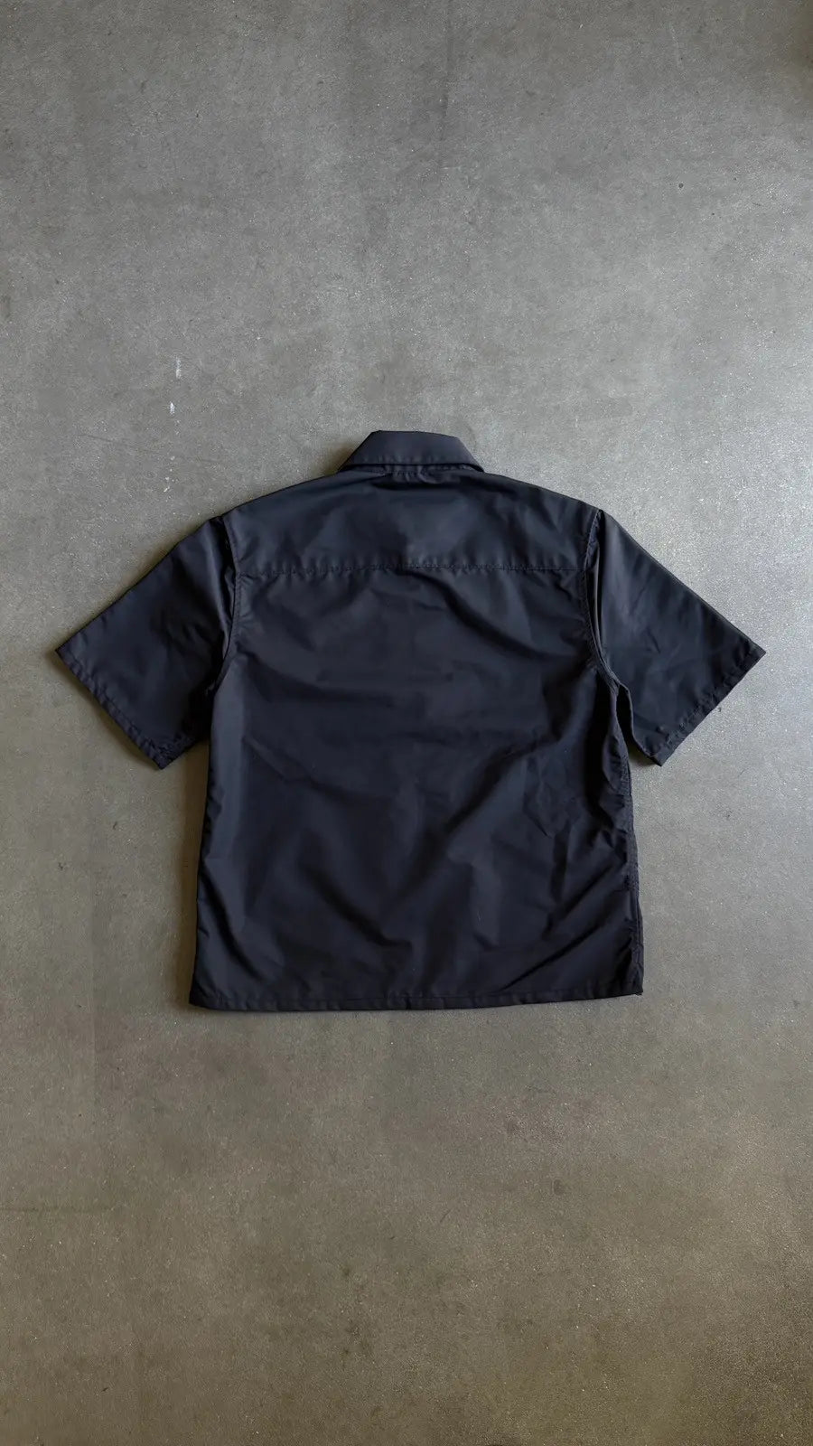 Chrome Hearts Nylon Leather Zip-Up Short Sleeve Shirt