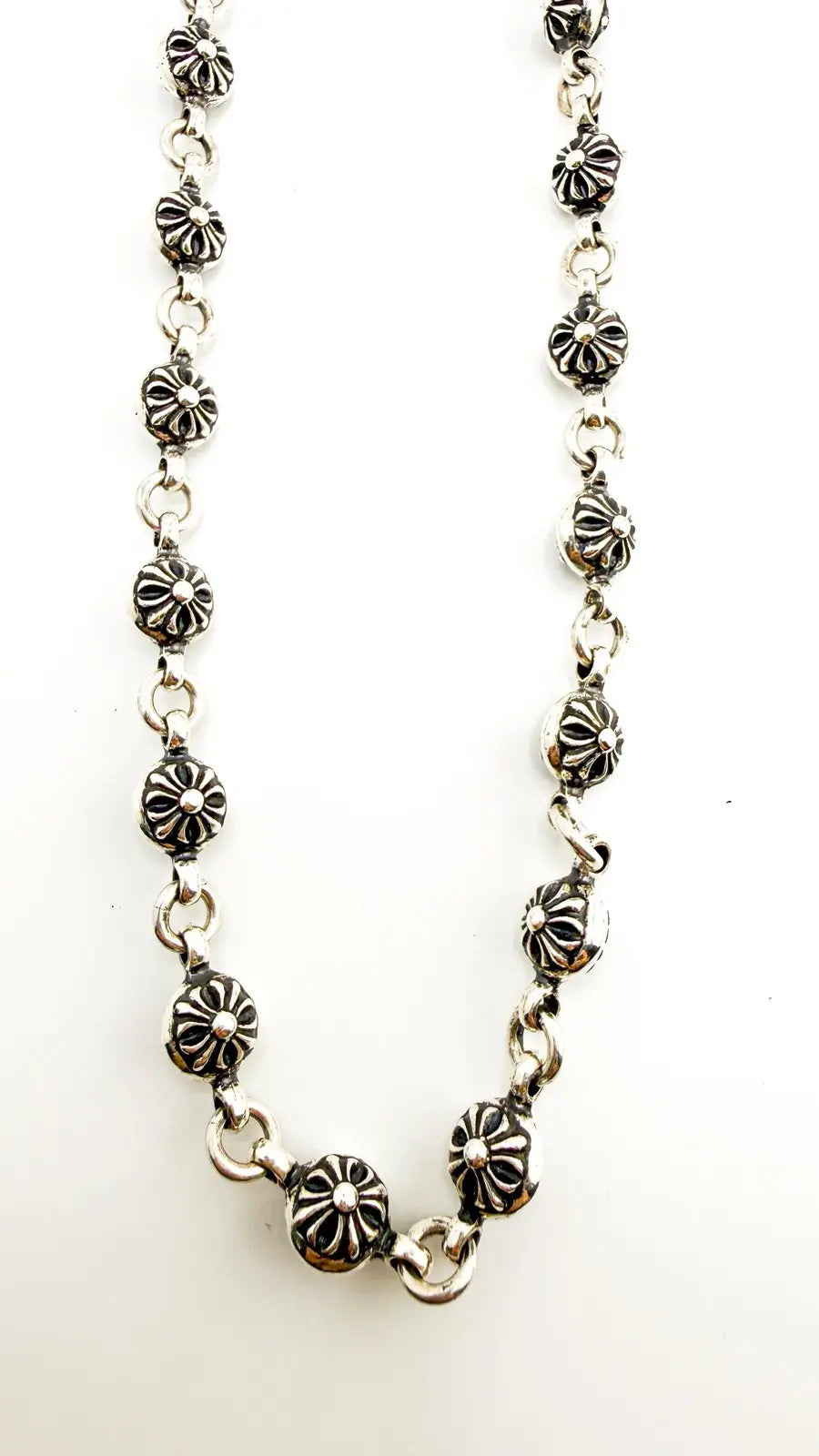 Chrome Hearts Sterling Silver Cross Ball Wallet Chain Chrome Hearts