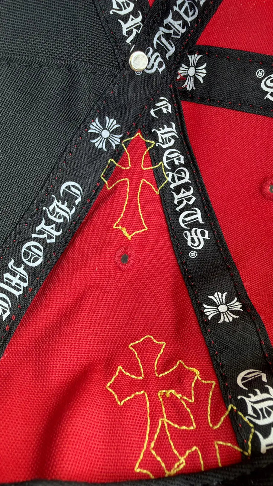 Chrome Hearts Red Yellow Cross Patch Baseball Cap Chrome Hearts