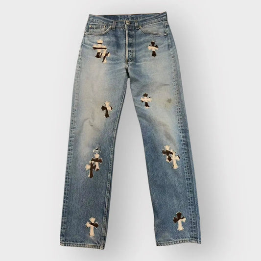 Chrome Hearts Levis Zebra Cross Patch Jeans
