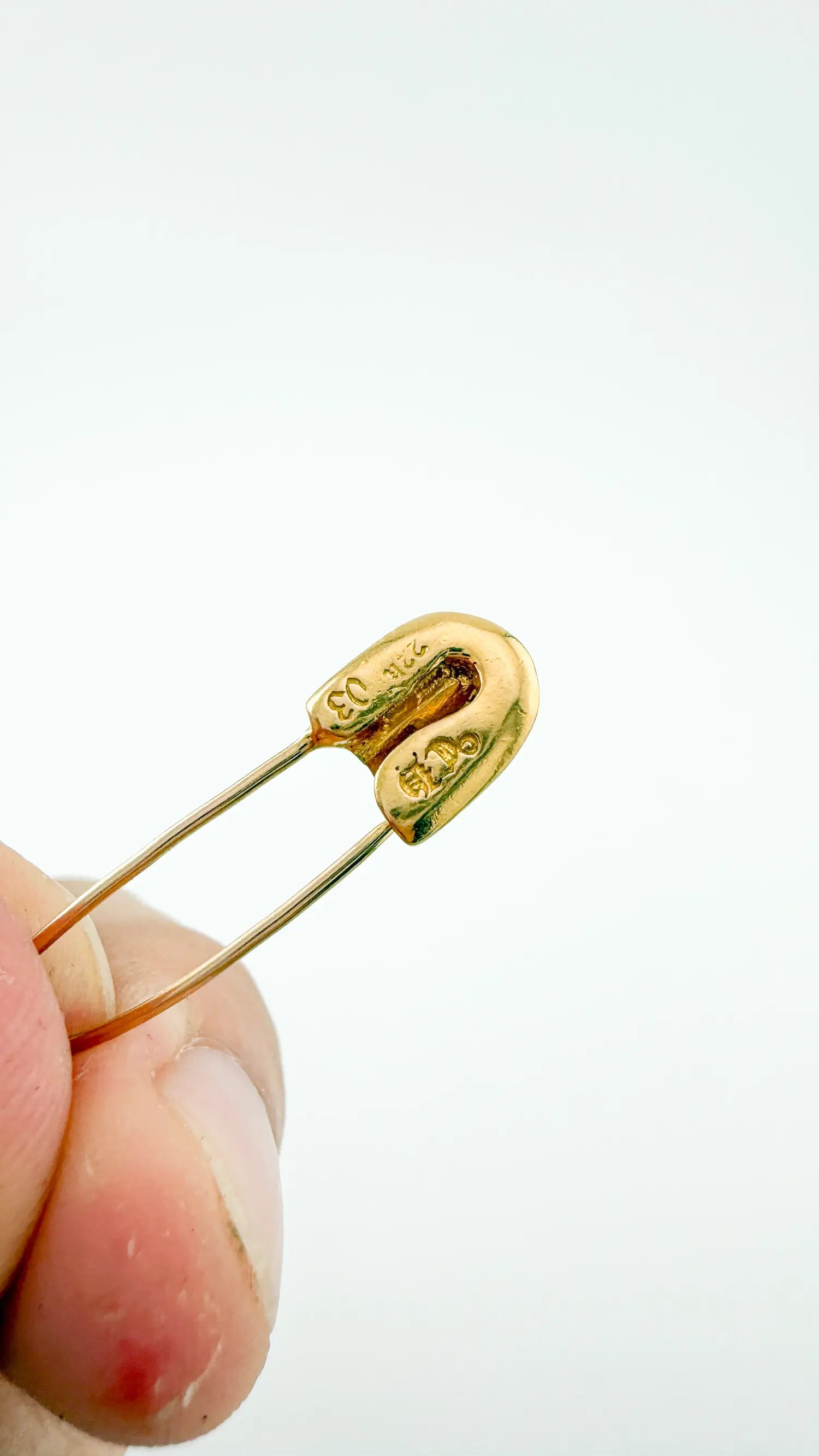 Chrome Hearts Gold and Diamond Safety Pin Brooch