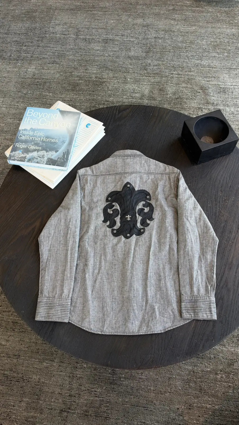 Chrome Hearts Gray Button-Up Military Shirt Size L Chrome Hearts