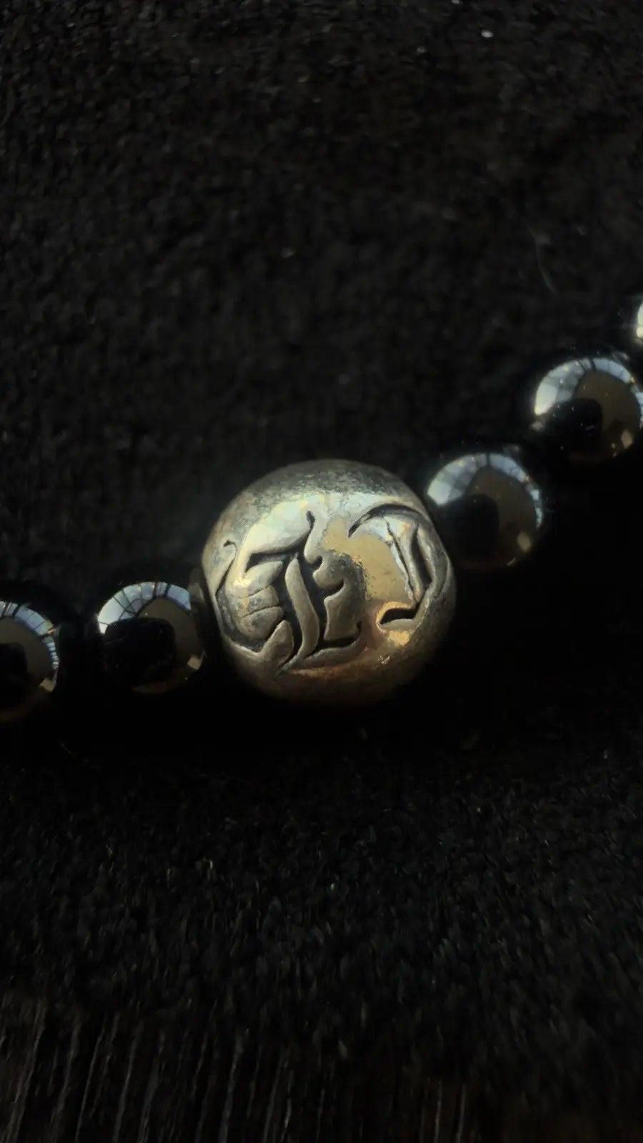 Chrome Hearts Black Onyx Beaded Bracelet Chrome Hearts