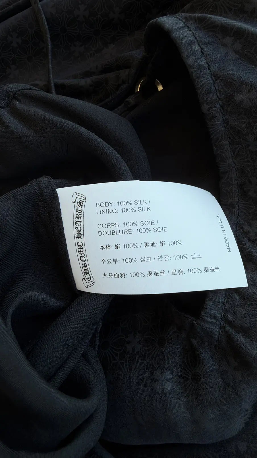 Chrome Hearts Cross Pattern Silk Dress Size L Chrome Hearts