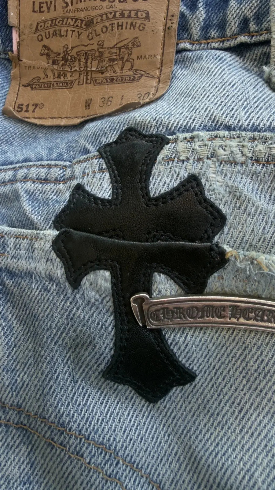 Chrome Hearts x Levi's Cross Patch Jeans Size 33 Chrome Hearts