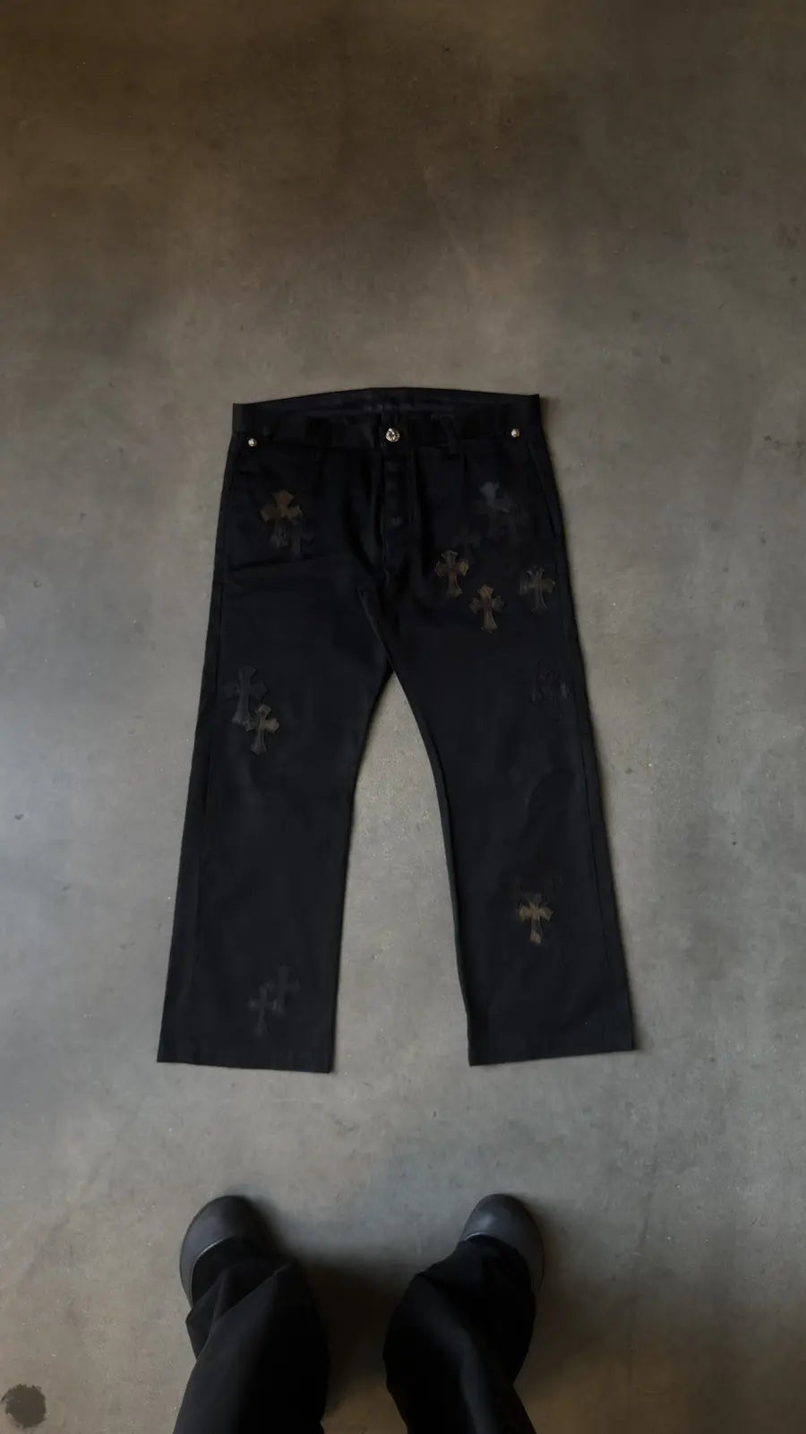 Chrome Hearts Black Camouflage Cross Patch Chino Pants