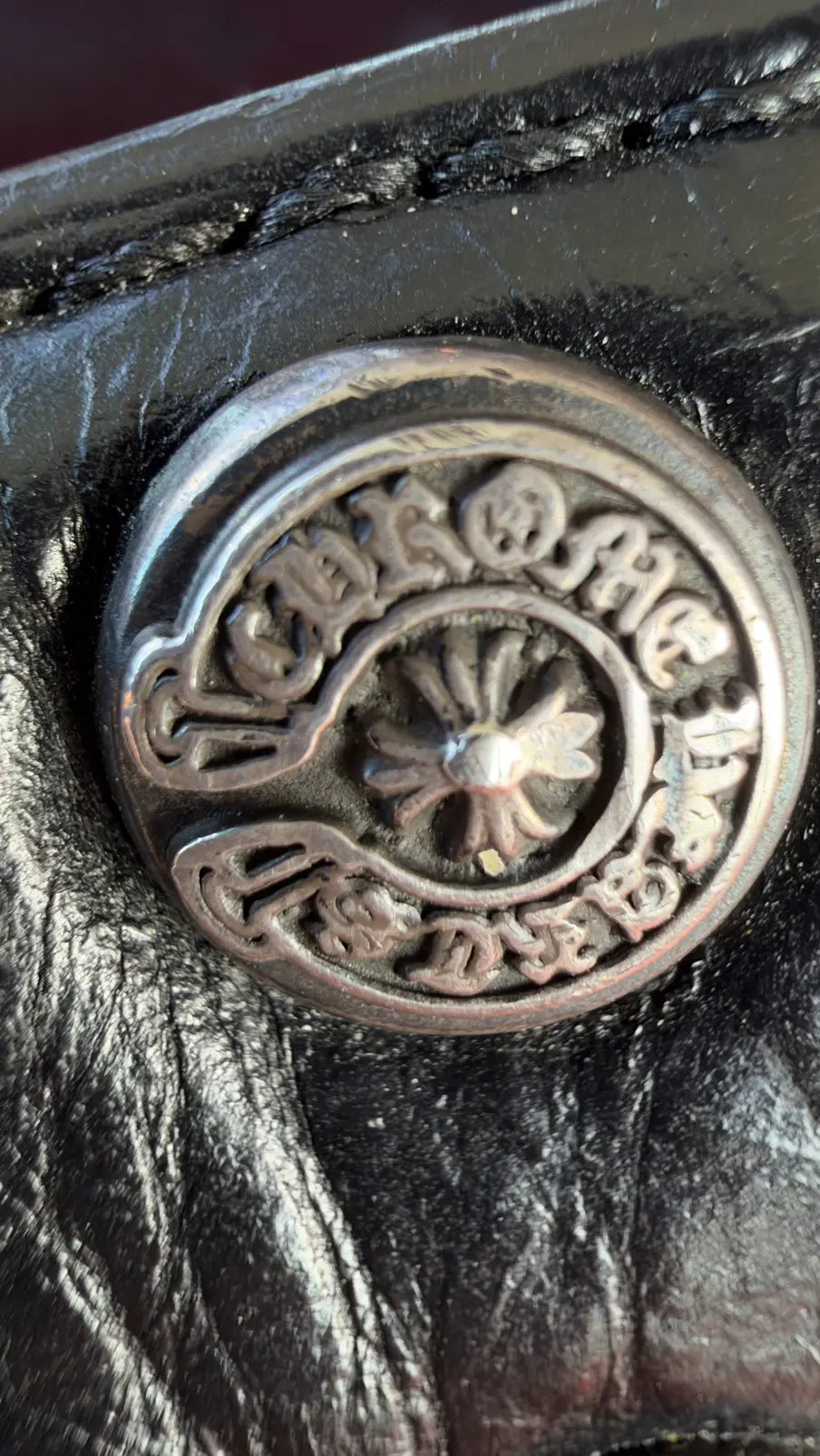 Chrome Hearts Black Leather Belt Strap Size 36 Chrome Hearts