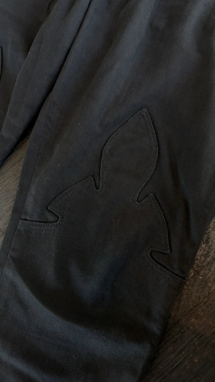 Chrome Hearts Fleur Knee Black Denim Jeans Size 32 Chrome Hearts