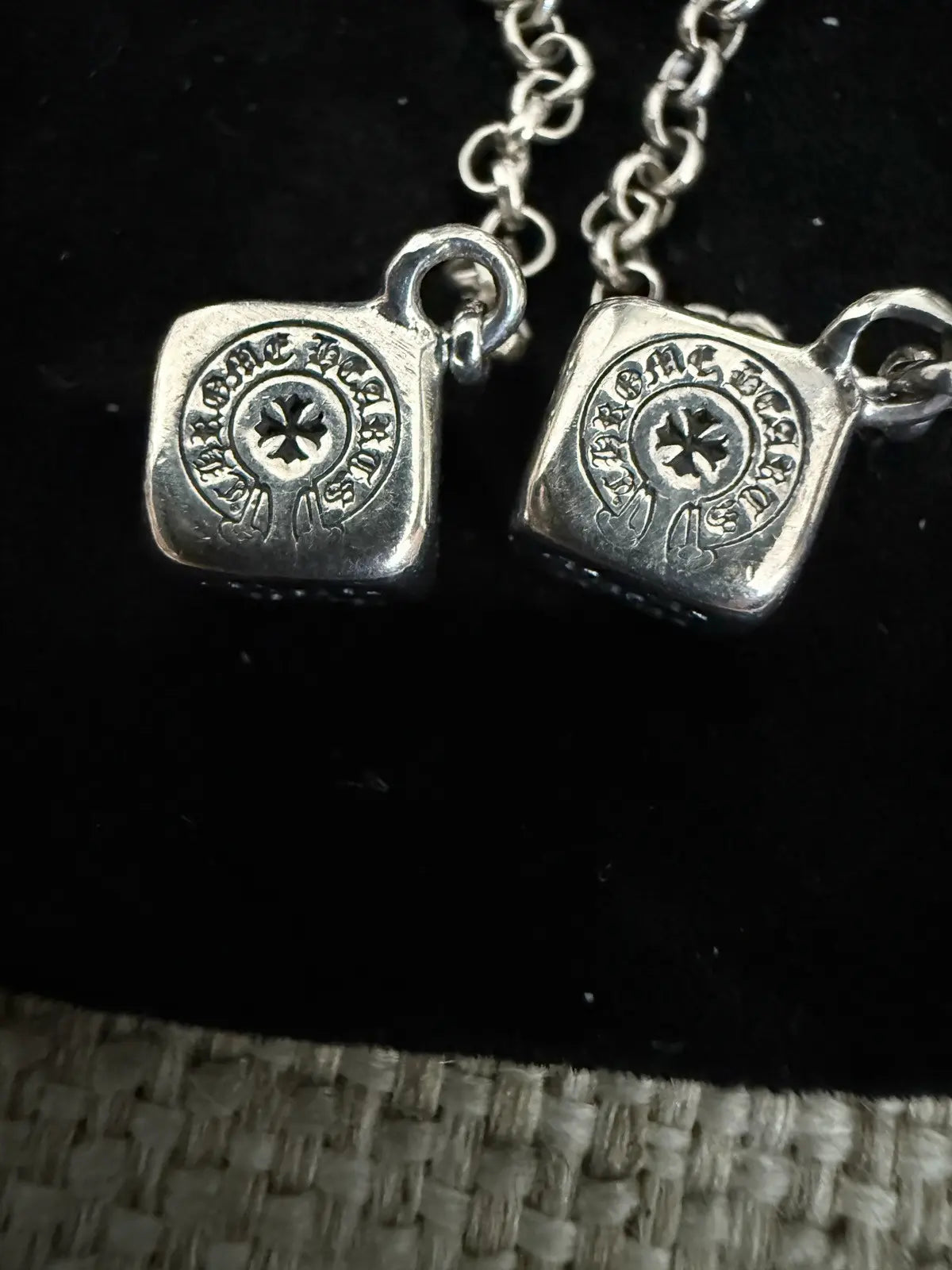 Chrome Hearts .925 Sliver Dices Earring