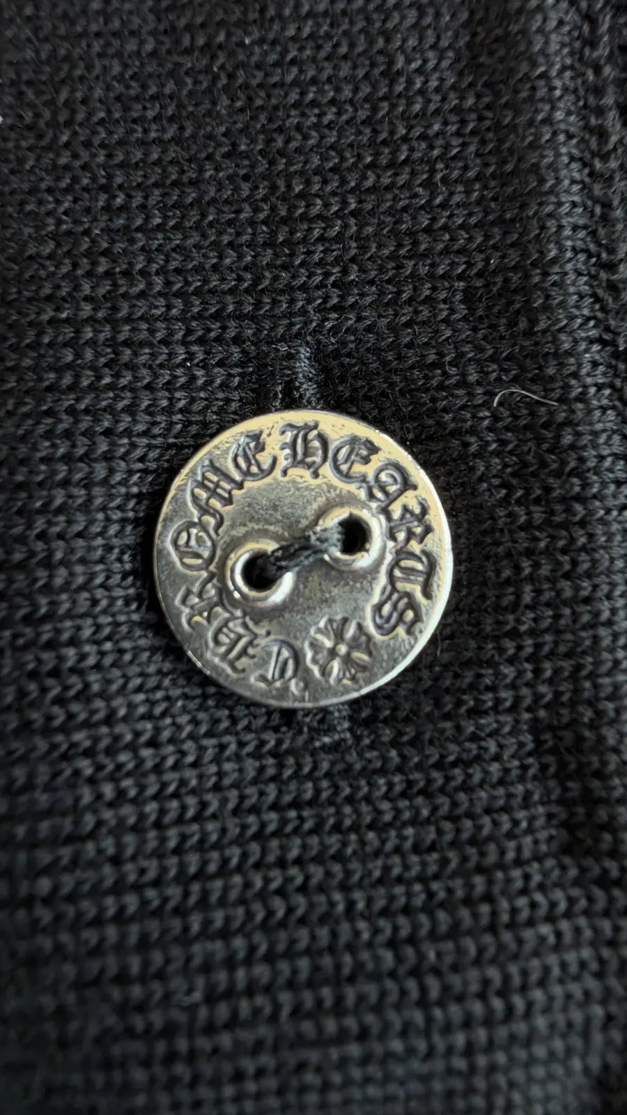 Chrome Hearts Knitted Short-Sleeve Button-Up Polo Shirt Size L Chrome Hearts