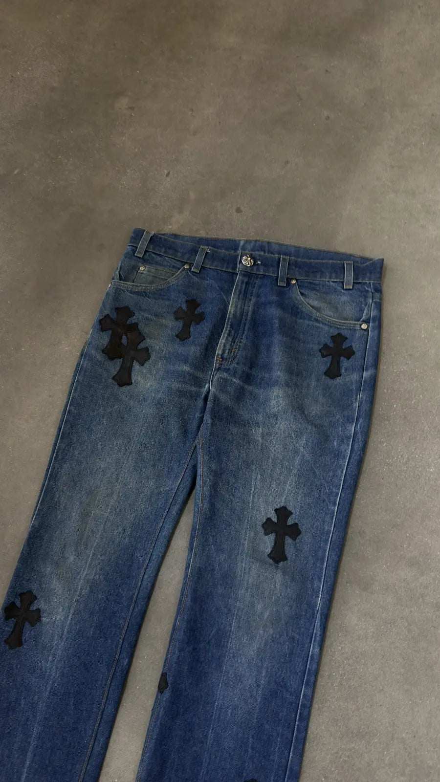 Chrome Hearts Levi's 517 Black Cross Patch Jeans