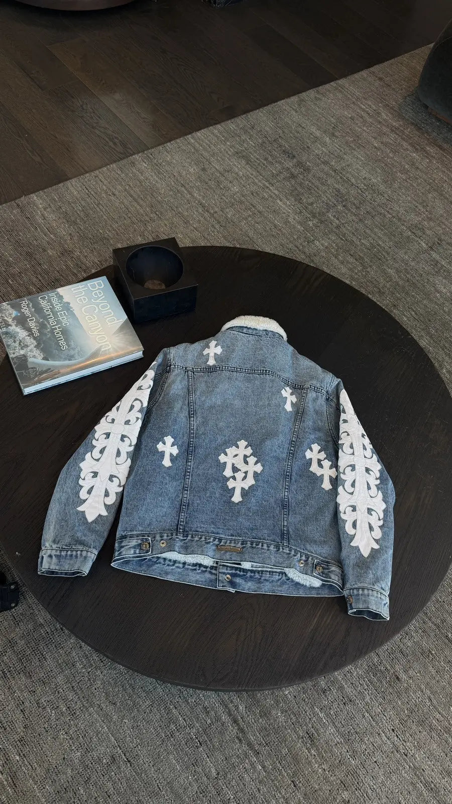 Chrome Hearts Levi's Cross Patch Denim Sherpa Jacket Chrome Hearts