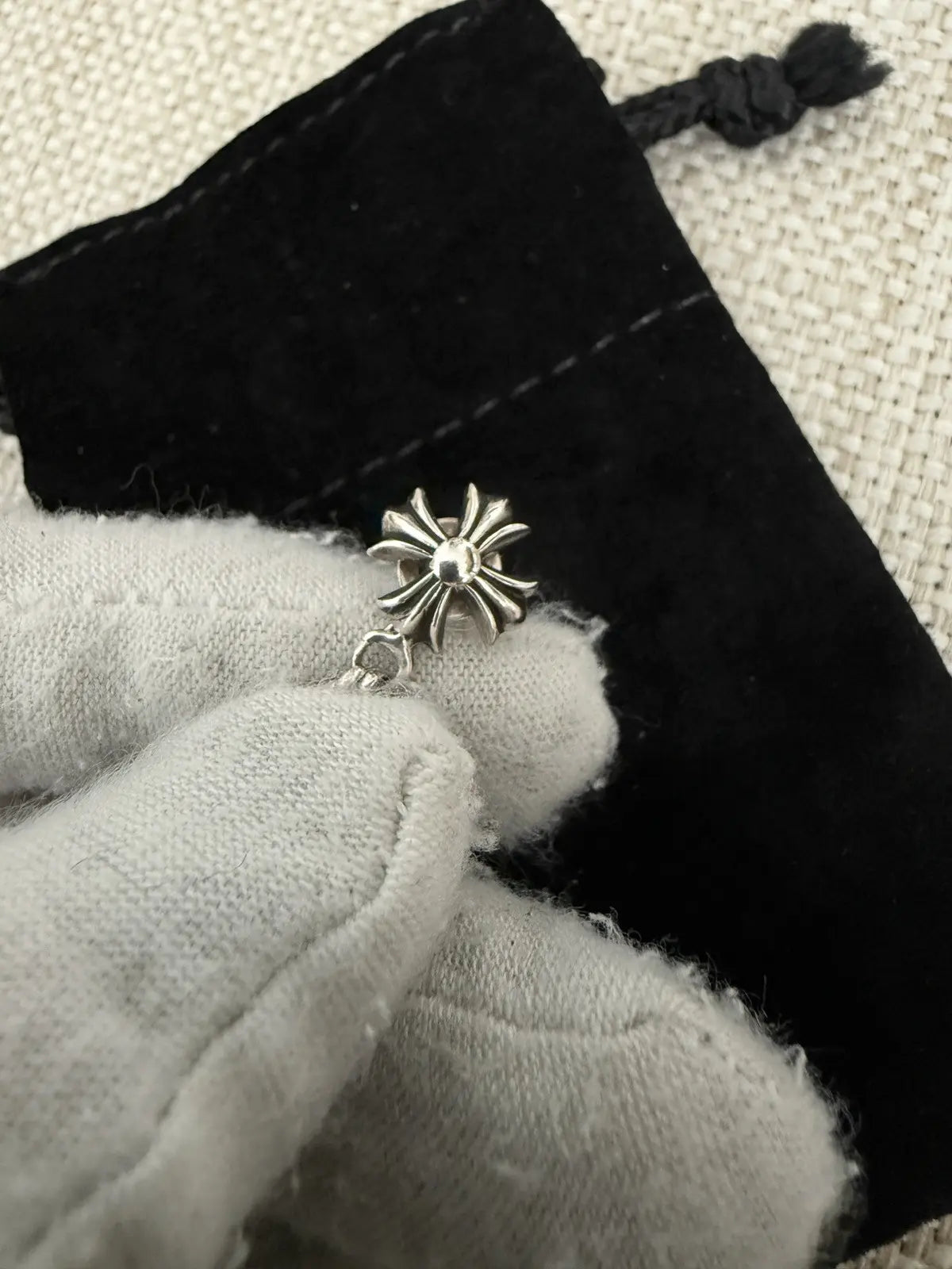 Chrome Hearts .925 Sliver Dices Earring