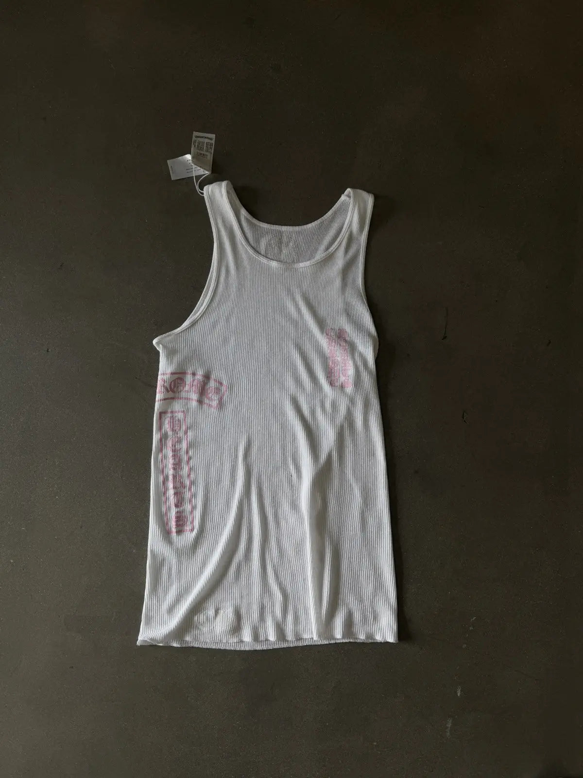 Chrome Hearts T-Bar Rib Tank White/Pink