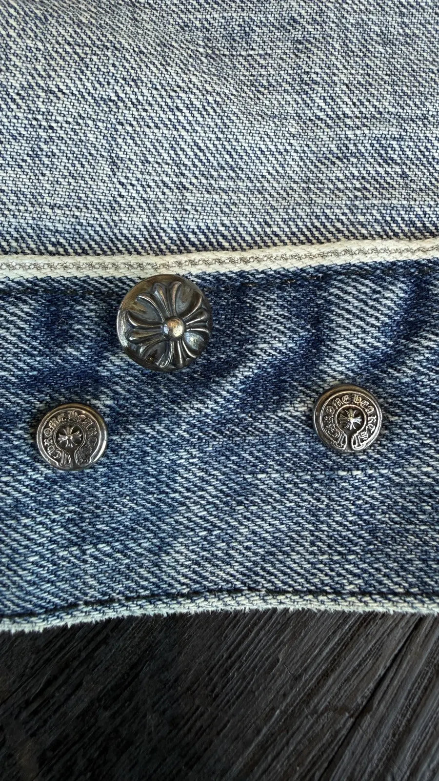 Chrome Hearts Levi's Cross Patch Denim Sherpa Jacket Chrome Hearts